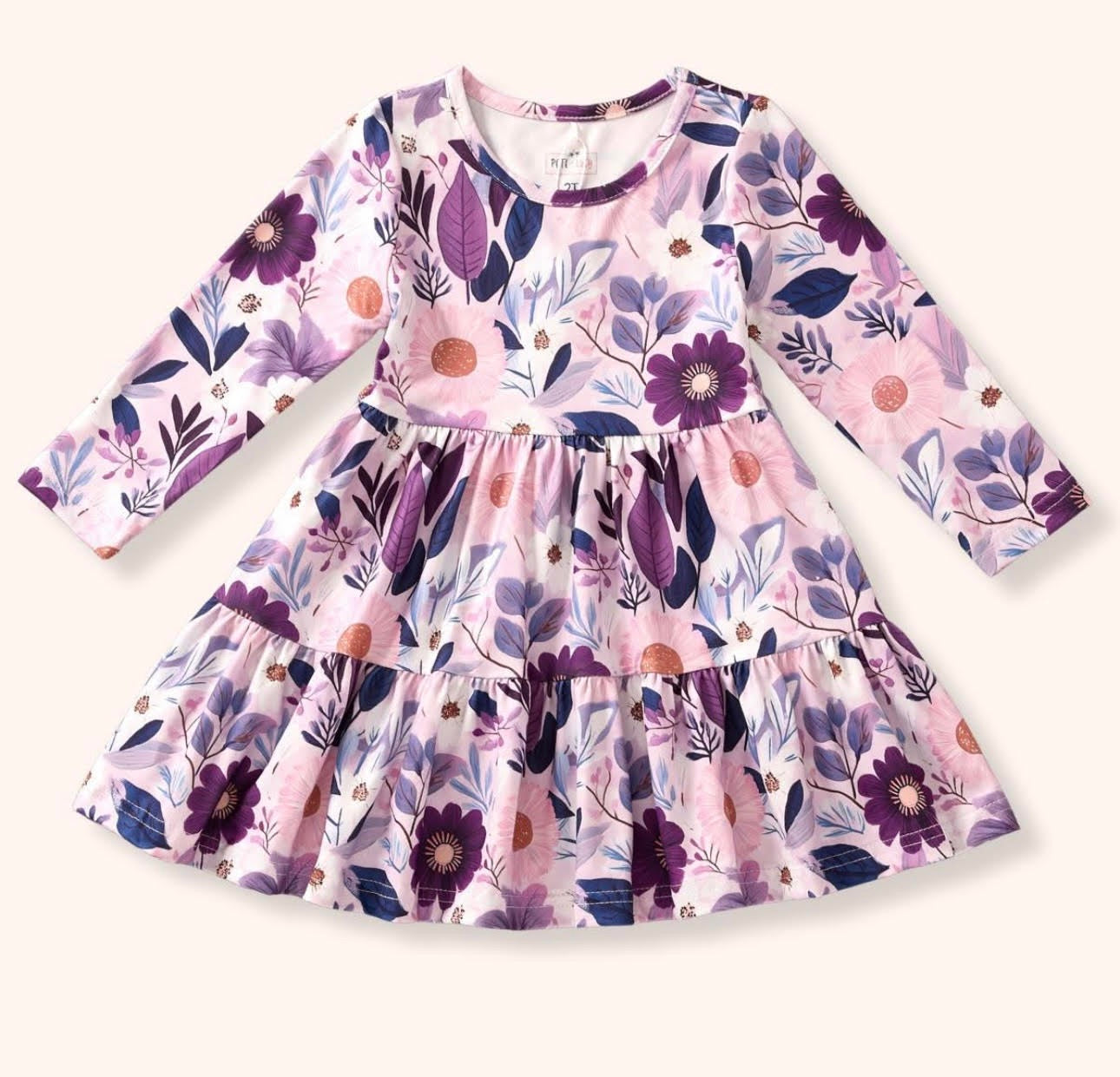 JEWELED PETALS - LONG SLEEVE DRESS