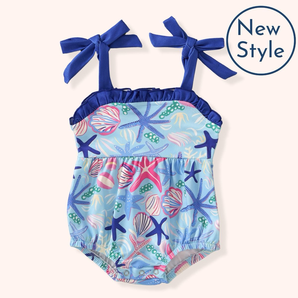 SEASIDE STARS GIRL INFANT ROMPER